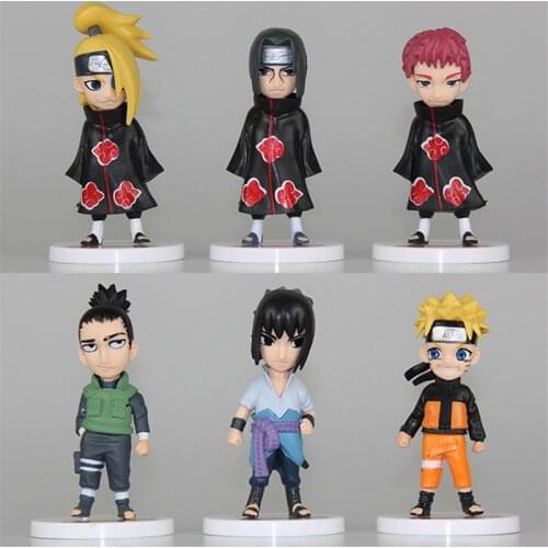 6PCS Anime Naruto Figure Uzumaki Naruto Sasuke Deidara Uchiha Itachi Nara Shikamaru PVC Action Figure Figurine Statue Model Toy