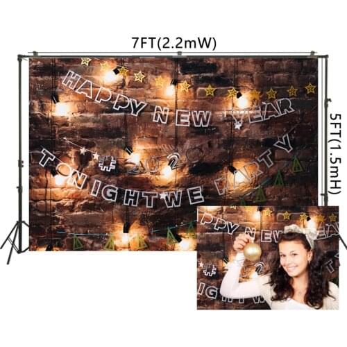 New Year Christmas Party Sparkle Stars Lights Background Xmas Noel Banners Photo Studio Portrait Poster Rustic Brick Wallpaper
