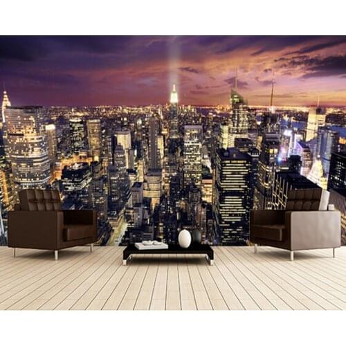 Custom photo wallpaper, New York skyscraper murals for apartments, residential, office background wall waterproof wallpaper