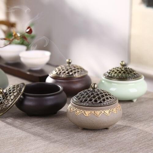 Ceramic Incense Burner Sandalwood Plate Incense Fumigation Mosquito Incense Burner Living Room Home Decor