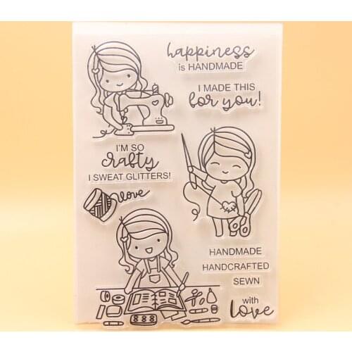 KLJUYP HAPPINESS IS HANDMADE Clear Stamps Scrapbook Paper Craft Clear stamp scrapbooking