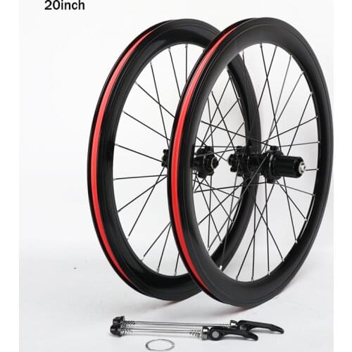 CoerPower 451 folding bike wheel S pull 24 hole hub 40mm hook-edged rim blade wheel set