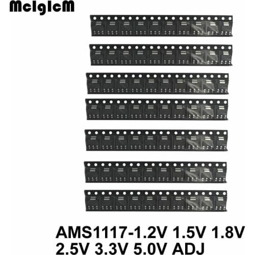 70pcs AMS1117 Voltage Regulator Kit 1.2V/1.5V/1.8V/2.5V/3.3V/5.0V/ADJ 1117 7 values Each 10PCS