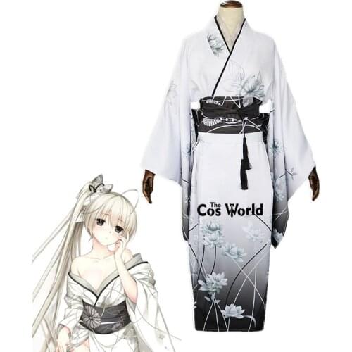 Yosuga no Sora Kasugano Sora Summer Yukata Kimono Dress Uniform Outfit Anime Cosplay Costumes