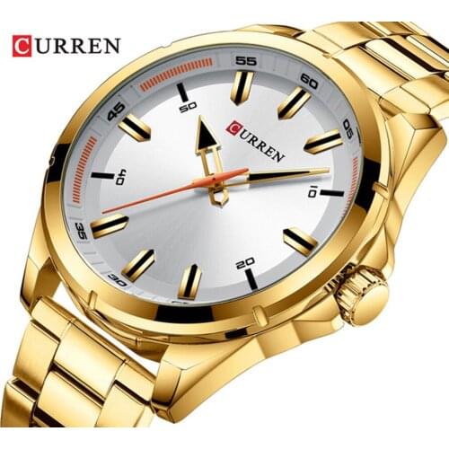 Gold Watch Man Famous Brand Curren Quartz Watch For Men Stainless Steel Mens Wrist Watches Waterproof Casual Male Clock relogio