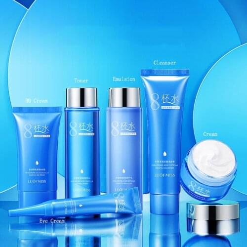 Centella Asiatica Hyaluronic Acid Moisturizing Kit Oil Control Refresh 6 Piece Skin Care Product Set Fine Pore Non Greasy Smoth