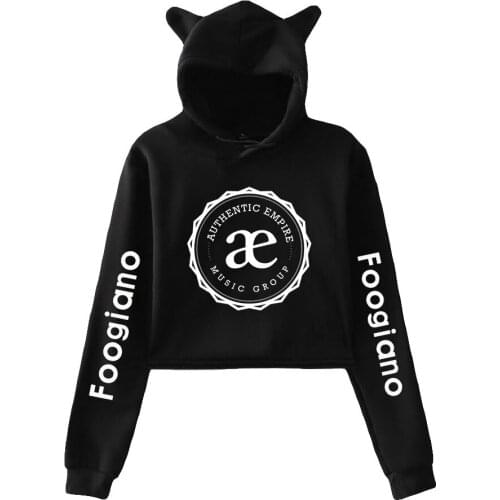 Foogiano new kawaii high street hip-hop cat ear cotton hoodie ladies hooded pullover loose casual top ins wind sweater
