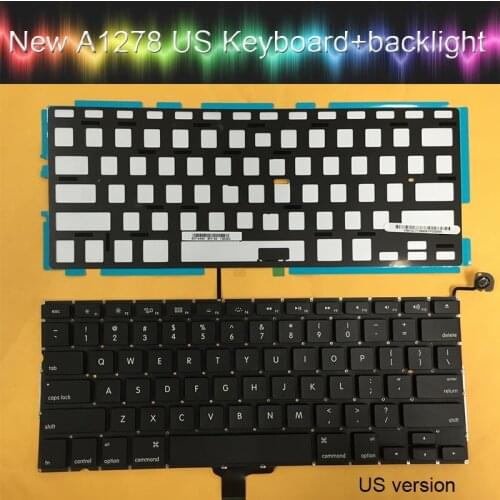 New US keyboard with backlight A1278 for macbook pro Unibody 13'' A1278 keyboard US layout with backlight