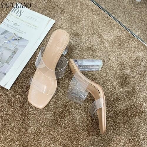 New Transparent Sandals Women Sexy High Heels Sandals Summer Women Shoes Soft Slip On Sandals Heels Slippers Open Toes