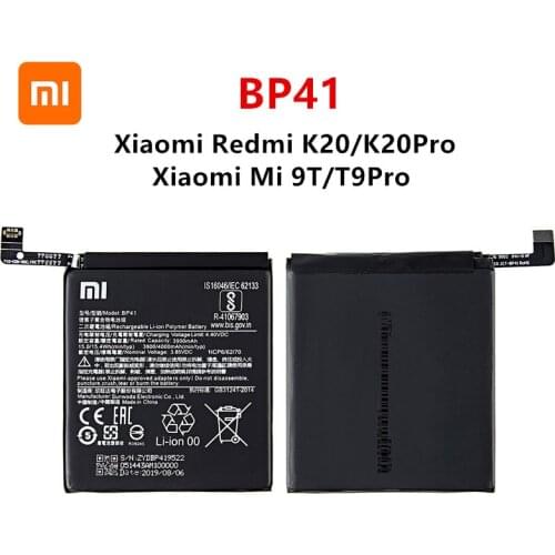 Xiao mi 100% Orginal BP41 4000mAh Battery For Xiaomi Redmi K20 K20 Pro / Xiaomi Mi 9T T9 Pro BP41 Phone Replacement Batteries