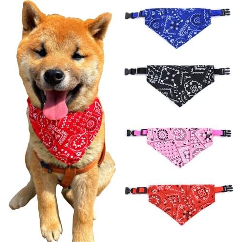 Pet Collar Bowtie Neckerchief Adjustable Pet Dog Cat Neck Bandana Scarf Accessories for Cats & Small Dogs Black Red Blue Pink
