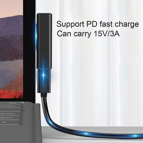 Type-C PD Fast Charging Plug Converter for Microsoft Surface Pro 3 4 5 6 Go Female Adapter Connector for Surface Book