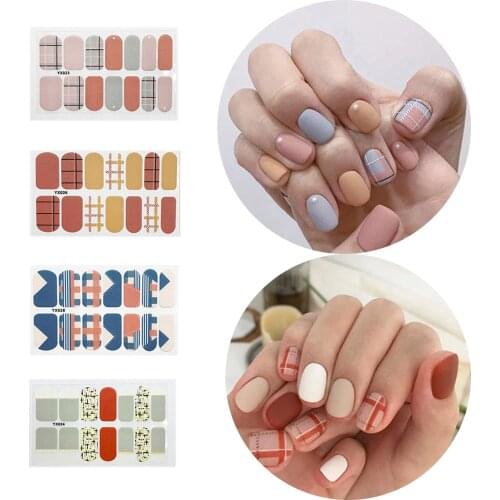 7Pcs Cartoon Color DIY Nail Sticker Full Cover Nail Wraps Manicure Self-Adhesive Polish Nail Foil Nails Art Decorations