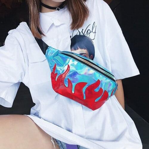 New pink fanny pack hologram bag belt translucent reflective chest waist bag waist packs brand waist bag waterproof Laser purse