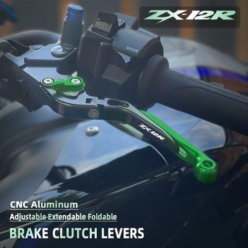 Motorcycle CNC Adjustable Extendable Foldable Brake Clutch Levers For Kawasaki NINJA ZX-12R ZX12R 2000 2001 2002 2003 2004 2005