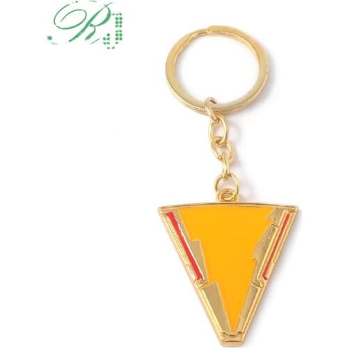 RJ Shazam Flash Lightning Logo Keychains Captain Billy Batson Metal Keyring Pin For Kids Women Men Xmas Jewelry Gift