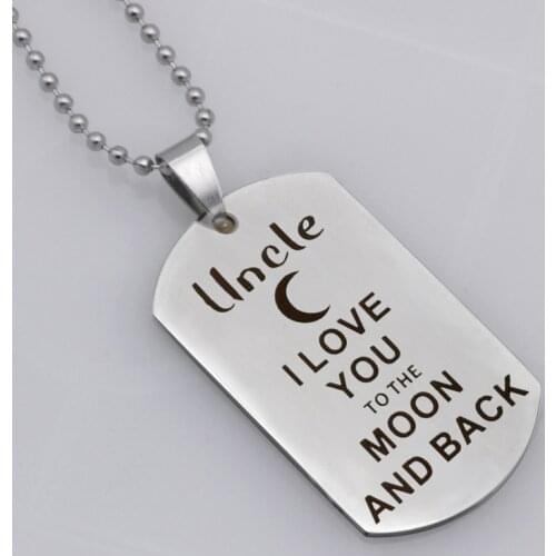 I love you to the moon and back stainless steel jewelry family gift Customed picture necklace N434