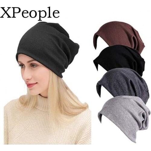 XPeople Women Men Stylish Thin Hip-hop Soft Stretch Knit Slouchy Beanie Hat Skull Cap