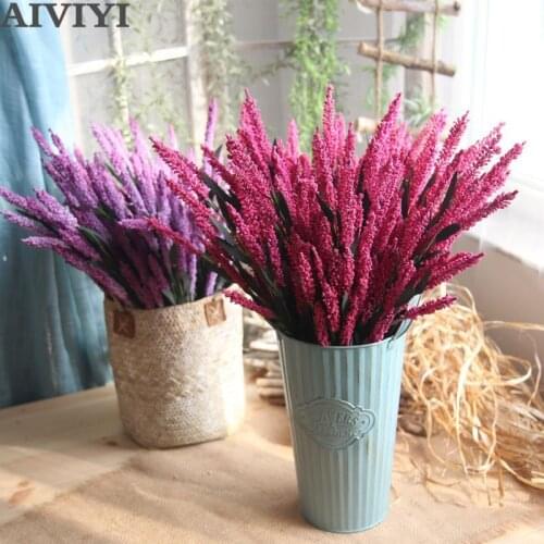 Silk flower Provence lavender fake artificial high quality flowers wedding decoration for home garden decoration