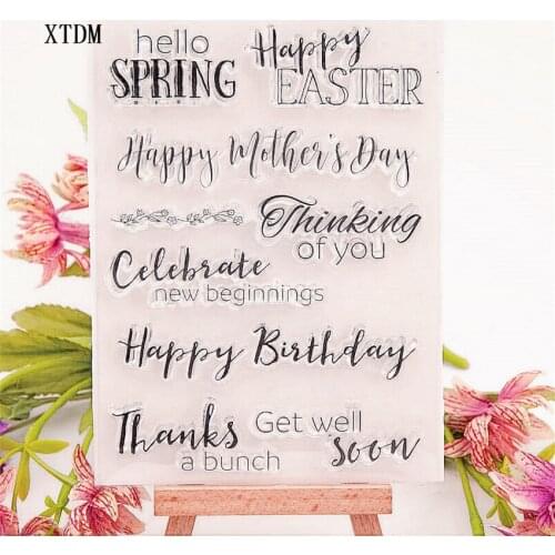 Hot sale happy birthday Transparent Clear Stamps / Silicone Seals Roller Stamp for DIY scrapbooking photo album/Card Making