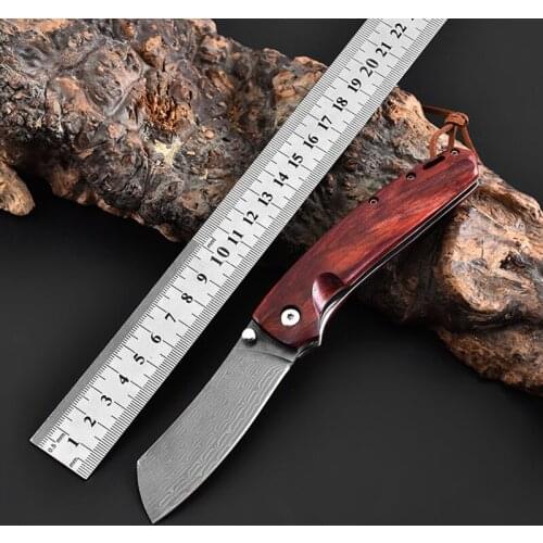 Damascus Steel Blade Folding Knife Self-defense Multifunctional Survival Folding Knife tactical knife