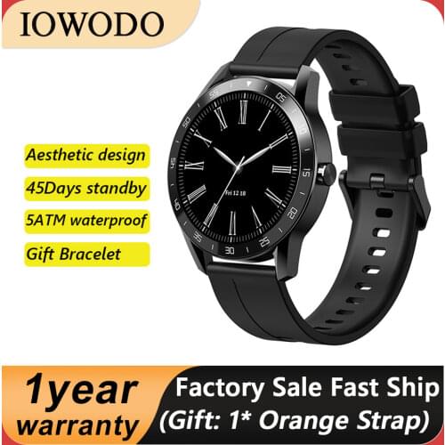 IOWODO Smart Watch X1 5ATM Waterproof Fitness Tracker Heart Rate Monitor Long-lasting Battery Sport Watch for Android iOS Phone