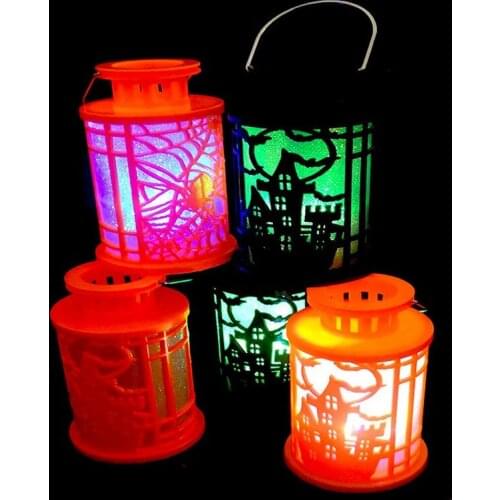 LED Halloween Lights Battery Operated Halloween Decorations Outdoor Spider Wind Lantern Party Candle Night Lights Bar Decoration