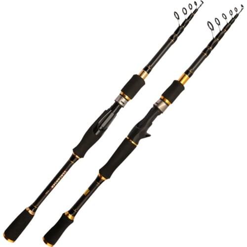 1.8M -2.7M Spinning Casting Fishing Rod Carbon Fiber Telescopic Fishing Rod Hard Fishing Pole