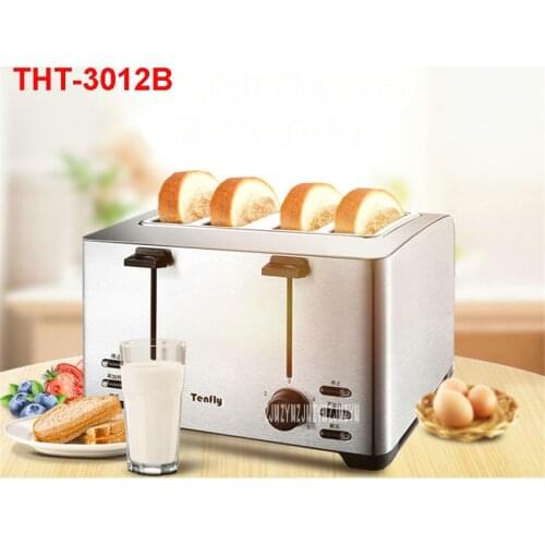 THT-3012B 220V/50Hz Multi-functional Breakfast Toaster automatic stainless steel 4 Slice Toaster Mini-toaster 1260WToaster Ovens