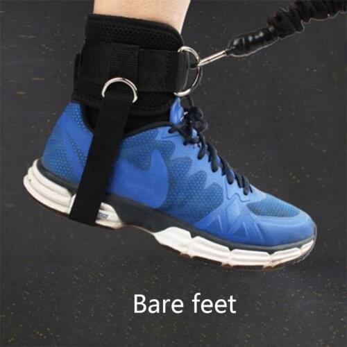 2021 Top Adjustable 4 D-Ring Ankle Straps Gym Foot Cable Machine Fitness Thigh Glute Pad