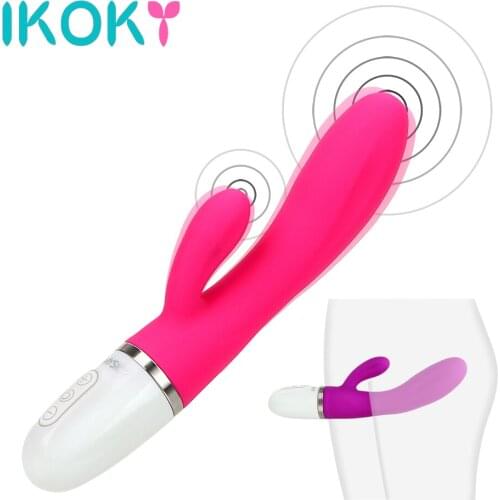 IKOKY G-spot Massage Vibrator Dual Vibration 10 Speed Sex Toys for Woman Waterproof Clitoris Stimulate AV Stick Adult Products