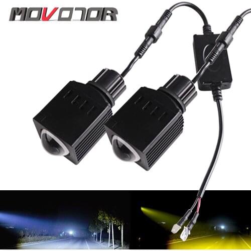 Yellow Light and White Light Vehicle Auxiliary Lamp 12V DC Universal Car Front Bumper Concentrating LED Spotlights 2 Pcs