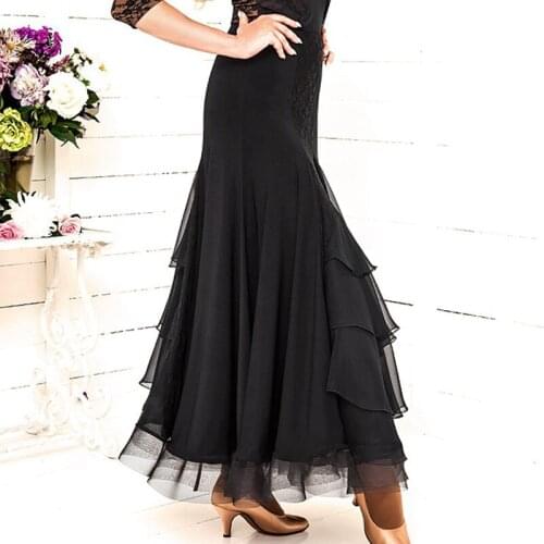 Ballroom Skirt Swing Fish Bones Skirt Hem Modern Practice Clothes Latin Tango Dress Flamengo Skirt Performance Dance Skirt BI164