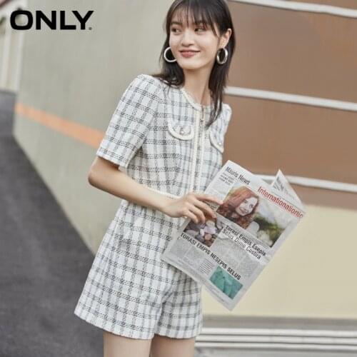 ONLY summer new style small fragrance decorative pocket short jumpsuit women | 120378008
