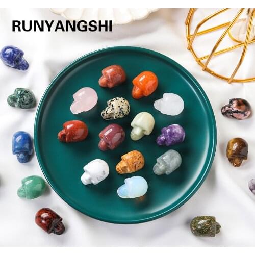 Multiple materials 1Inch Mini crystal skull Skull gem crafts Hand carved ornaments For jewelry making
