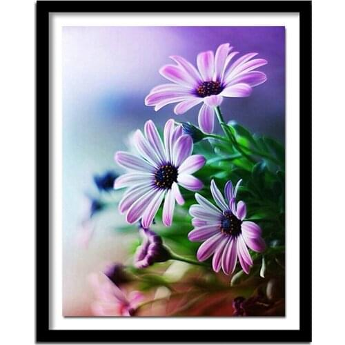 100% DIY 5D Round Diamond Painting Daisy Flowers Cross Stitch Kits Diamond Handmade Diamond Embroidery Pattern Rhinestone