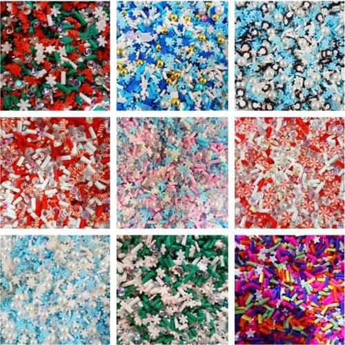 100g Mixed Polymer Hot Clay Sprinkles Rhinestone Pearl Clay Sprinkles for Crafts DIY Tiny Cute plastic klei Accessories
