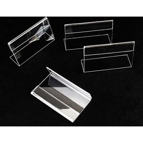 2/6pcs Acrylic T 1.5mm Clear Plastic Desk Sign Label Frame Price Tag Display Paper Card Holders Acrylic Label Holder Stand Frame