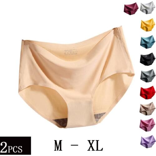 2 PCS/LOT new style seamless women underwear panties mid-rise sexy big size briefs Lingerie modis tanga lady silk intimate