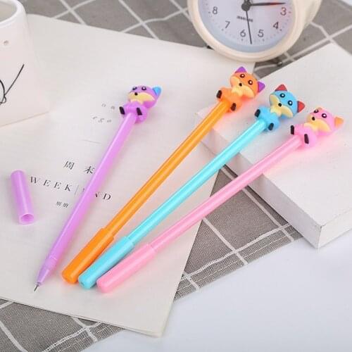 20 PCs Creative Fox Gel Pen Student Exam Writing Tools Learning Office Korean Stationery Signature Pen Kawaii School Supplies