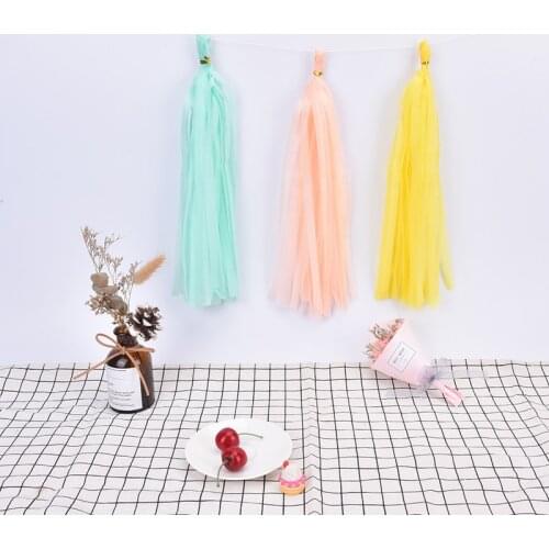 5pcs Pastel Tissue Paper Tassel Garland Rainbow Macaron Pastel Color Party Decor