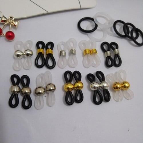 Free shipping 50pcs Black/whiter eyewear accessories Adjustable Lanyard Cord Rubber Connectors for Glasses Holder Necklace Chain