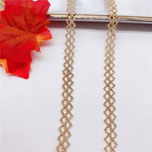 20Yards Peach Heart Gold Thread Lace Amall Love Barcode 1.3CM Clothing Accessories Lace Trims Handmade Accessories