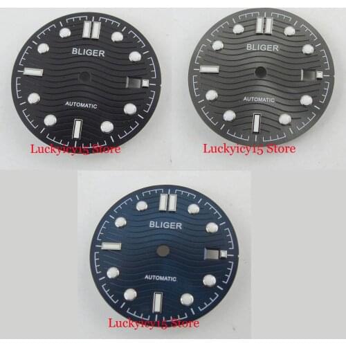 BLIGER 3 colors 31mm Watch Dial Watch Face With Date Window fit for MIYOTA MINGZHU Automatic Movement