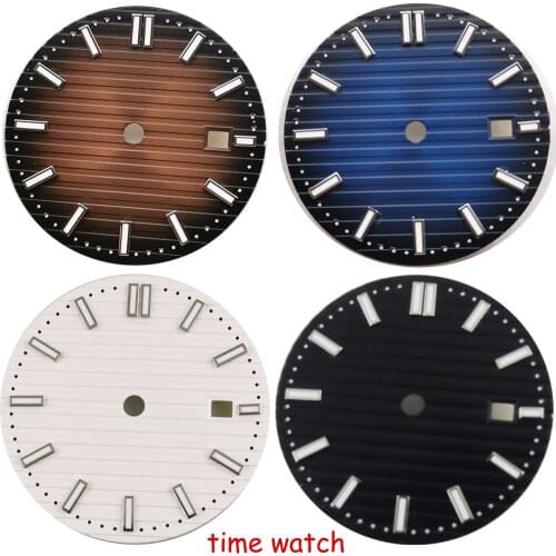 Watch Dial 31.7mm watch men black dial luminous marks fit ETA 2836 2824 Miyota movement D176