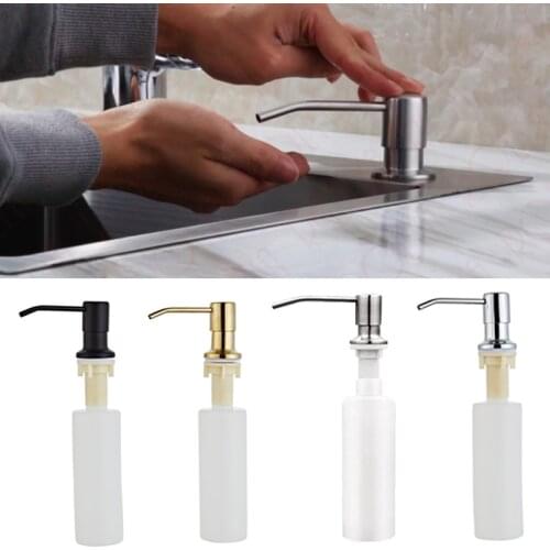 300ML Kitchen Sink Soap Dispenser Bathroom ABS Detergent Liquid Soap Lotion Dispensers Stainless Steel Head Hand Sanitzer