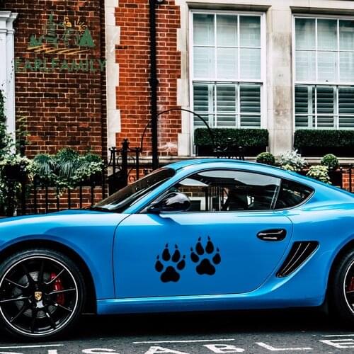 EARLFAMILY 43cm x 30.7cm Funny Wolf Paw Vinyl Car Wrap Decals Reflective Prints Big Car Sticker Waterproof JDM Graphics