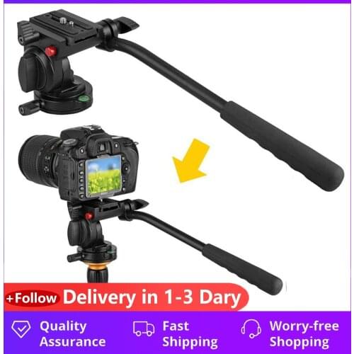 KINGJOY KH-6750 Flexible Aluminum Camera Tripod Head Fluid Video Tripod Head for Canon, Nikon and Other DSLR Cameras with 1/4 in