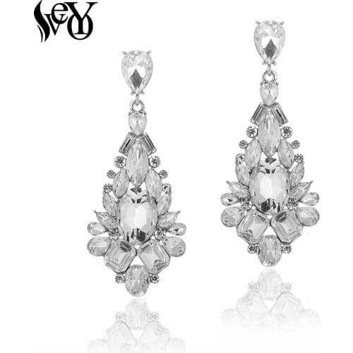 VEYO Classic Crystal Drop Earrings Elegant Bridal Dangle Fashion Jewelry for Women Gift 2020 New