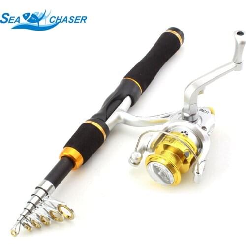 Combination Set mini ultrashort 165cm Carbon spinning Casting Fishing Rod and spinning Reel Telescopic Travel fishing rod